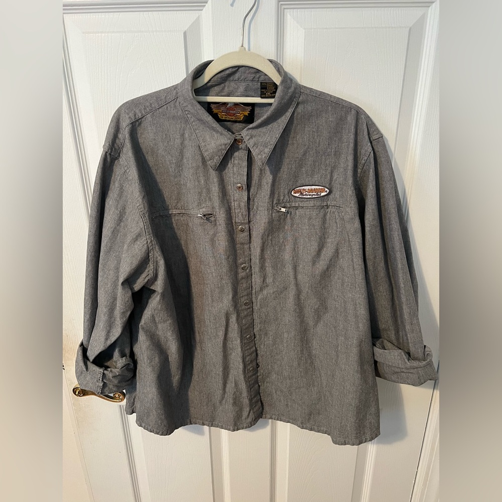 Harley Davidson Gray Utility button down shirt